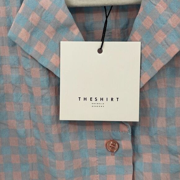 The Shirt Rochelle Behrens The Hillary Dress Blue/Pink‎ Plaid Size Small NWT - Picture 7 of 10
